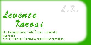 levente karosi business card